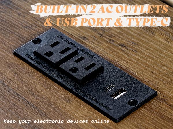 AMERLIFE Bed Frame with Bookcase Storage Headboard and Footboard, LED Platform Bed with Charging Station, No Box Spring Needed, Noise Free/Best Gift Ideas/Christmas Gifts