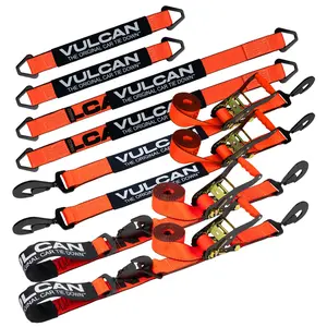 VULCAN Ultimate Tie Down Kit - PROSeries - (2) 22" Axle Straps, (2) 36" Axle Straps, (2) 96" Snap Hook Ratchets, and 2 112" Combination Tie Downs Webbing Car