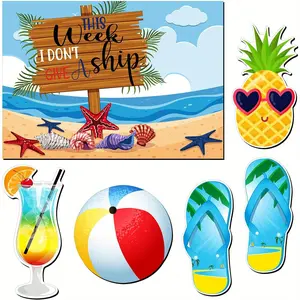 6-Piece Cruise Door Decor Set, Magnetic Large Ship Decoration, Anchor Shaped Cruise Ornament, Car Fridge Stickers, Room Door Beach Theme, Refrigerator Magnet