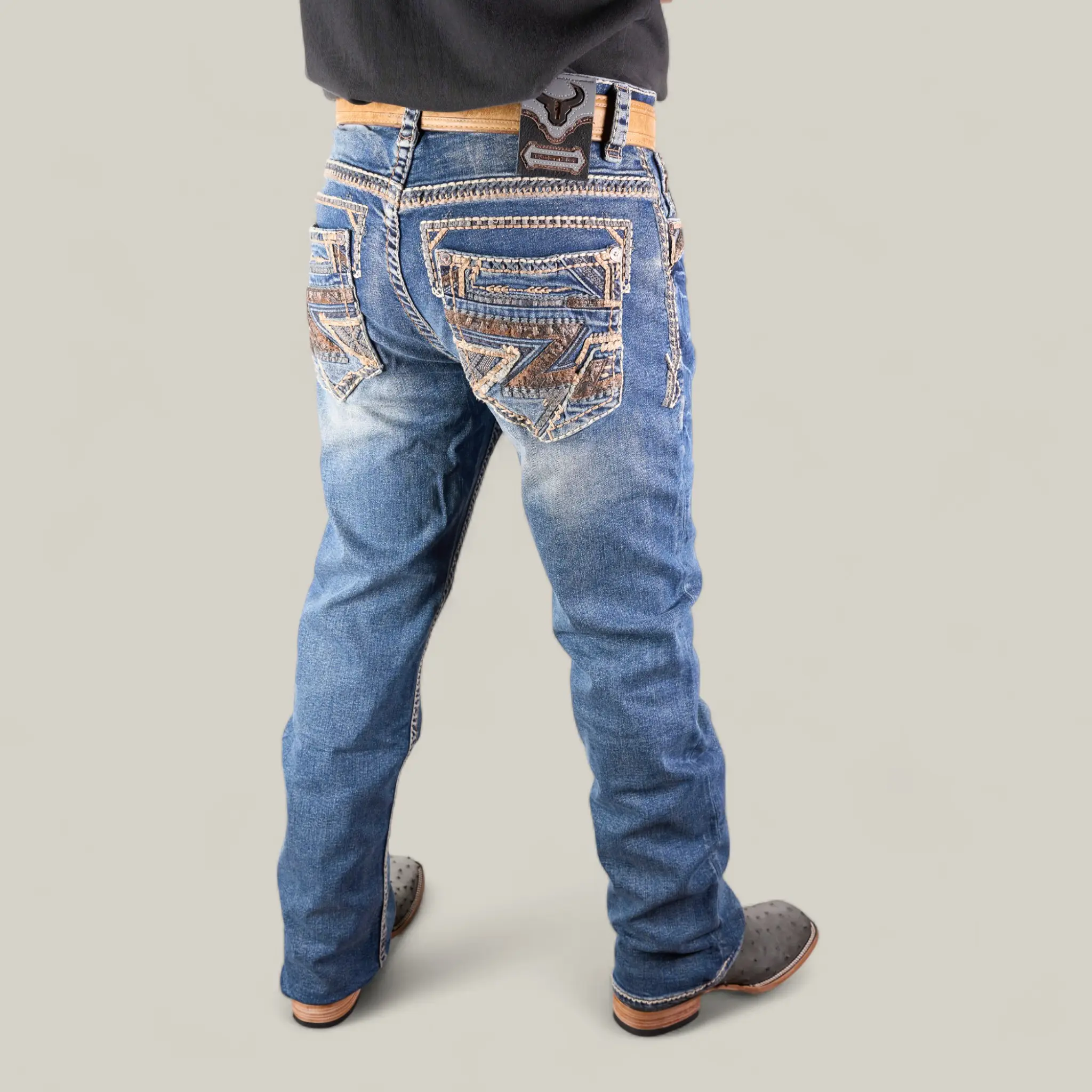 Straight Fit Embroidered Jeans Collection - Machine Washable Classic Stylish Menswear Casual Pants