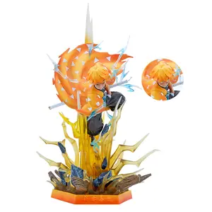 Anime demon slayer Zenitsu map | Thunder breathing dynamic statue collection model gift, amazing dynamic collection desktop home decoration, will glow at night. summervibes