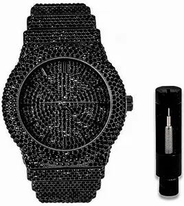 Circle Black Iced out Watch