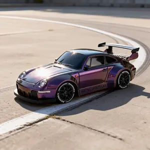 RC Drift Car, 1:24 Scale Remote Control Vehicle with LED Lights, 2.4GHz 20KM/H 4WD High Speed RC Cars, Drifting Tires＆Two Batteries, Racing Sports Toy Idea Gift for Adults Boys Girls and Kids