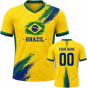 Collection Brazil Soccer Jersey Men Women – Custom Name & Number Football Shirt, Brazil National Team Style Jersey, Middle Eastern Pattern Futbol Tee for Men & Women, Game Day Fan Apparel, The Big Tournament 2026 Inspired