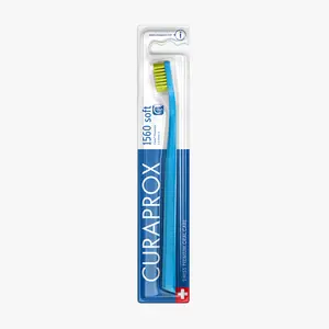 CURAPROX CS 1560 Soft Toothbrush - Effective Plaque Removal, Gentle on Oral Tissues, Compact Head, Octagonal Handle, 1560 Filaments, Swiss-Made Oral Cleanser