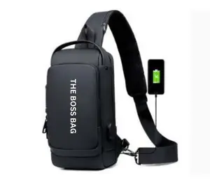 Crossbody Fashion Sling bag The Boss Bag with USB charging, Password Lock, Casual Waterproof Travel Business Chess Bag, Crossbody  bag for daily use