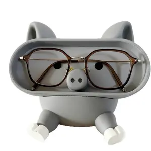 2026 New Style Study Room Stand, Multifunctional Cute Pig Phone Stand, Decorative Bedroom Storage Box, Desktop Glasses Holder