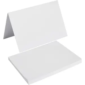 50 Blank Cards Folded Cardstock Thank You Blank Greeting Cards for Invitations, Wedding, Greeting Cards, Occasion DIY, 5x7 Folded Cards White