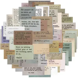 Retro Typewriter Style Motivational Quote Sticker, 60pcs/set Inspirational Vintage Journaling Sticker, Famous Words Scrapbook Sticker for Planner Bullet Journal Laptop