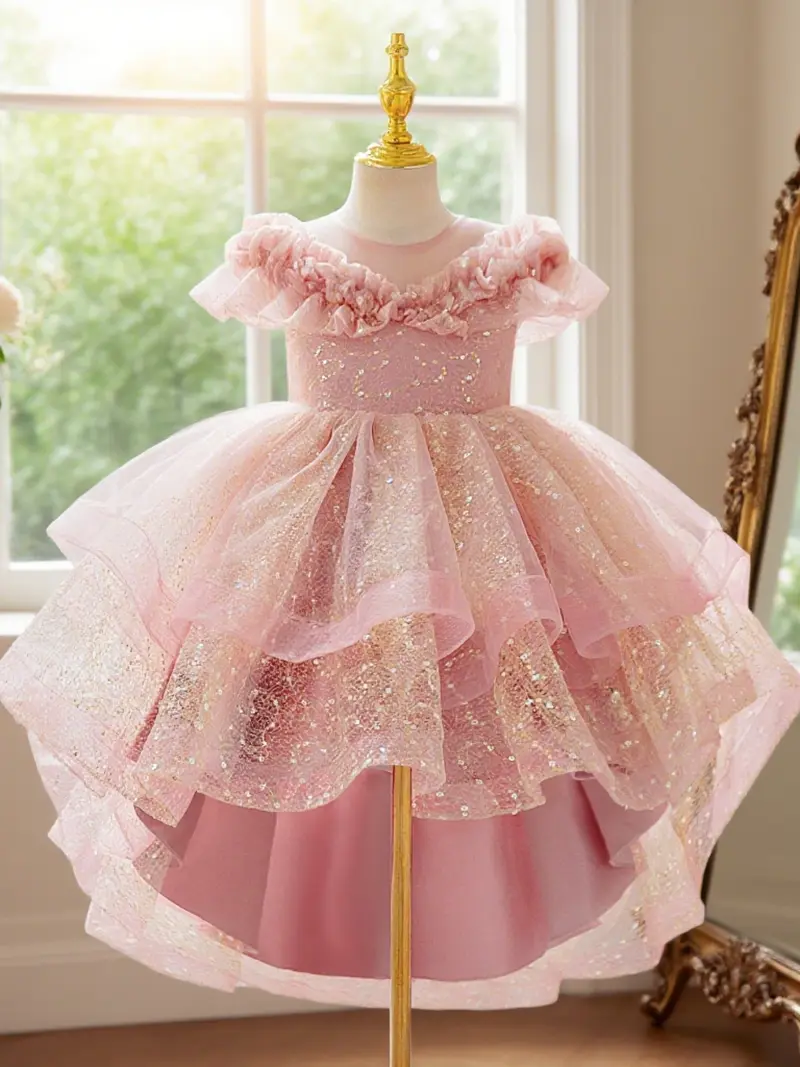 white christmas dresses Tiered Tulle Beauty Gown | Liylah main image 1