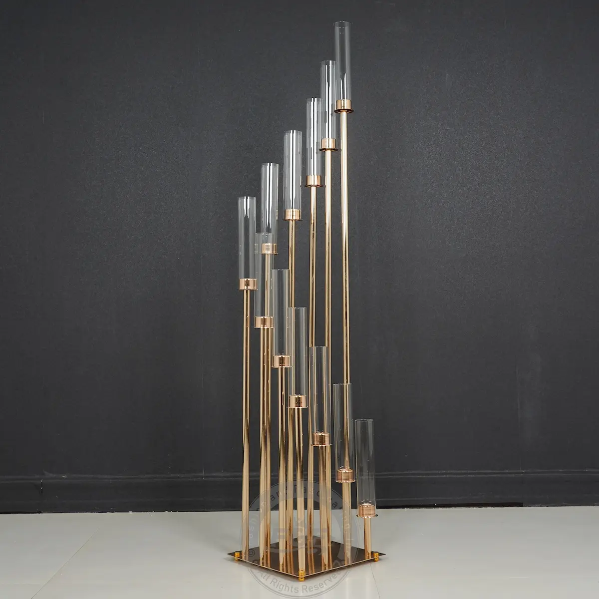 2 PACK | 57“ Tall 12 Arms Cluster Candle Holder Decor Glass Room Ornaments