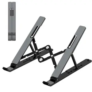 Adjustable Laptop Stand Portable Foldable Riser | Ergonomic Ventilated Cooling Holder for 10–15.6” Laptops & Tablets | Anti-Slip Desk Stand for MacBook, Dell, HP, Lenovo