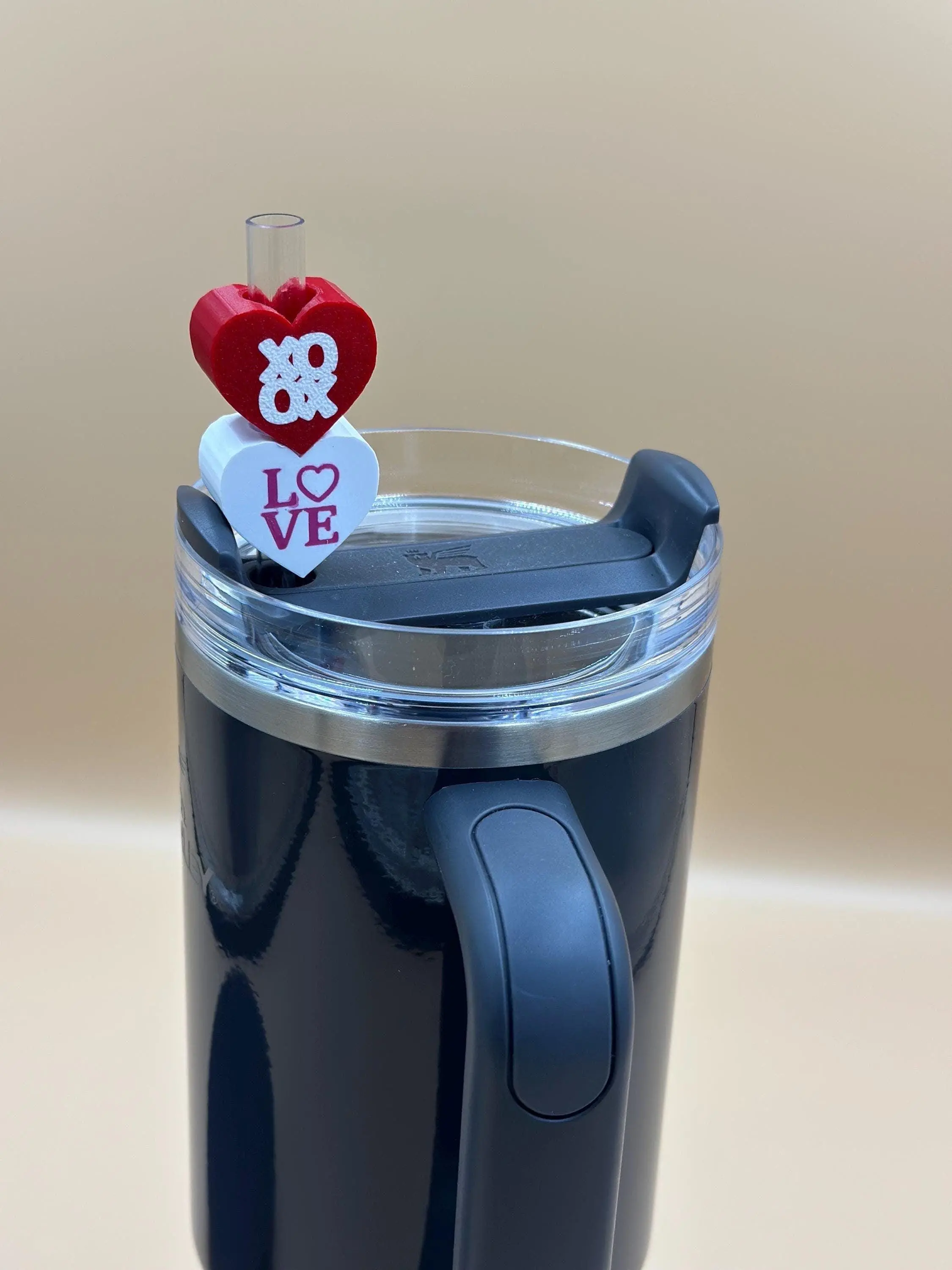 Hearts of Love, Set of 2, Tumbler Straw Slides/Charm/Topper