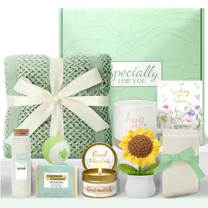 Luxurious Sage Green Relaxation Gift Box  - Calming Spa Set for Stress Relief & Support - Perfect Encouragement Gift for Friend, Mom, Coworker,Mothers Day Gifts for Mom Wife Grandma Daughter Friends Sister, Easter Basket