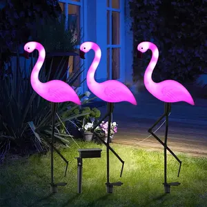 Flamingo Pattern Led Light, Waterproof & Durable Decorative Light with Solar Panel, Creative Design Outdoor Lighting for Garden & Lawn & Yard Decoration