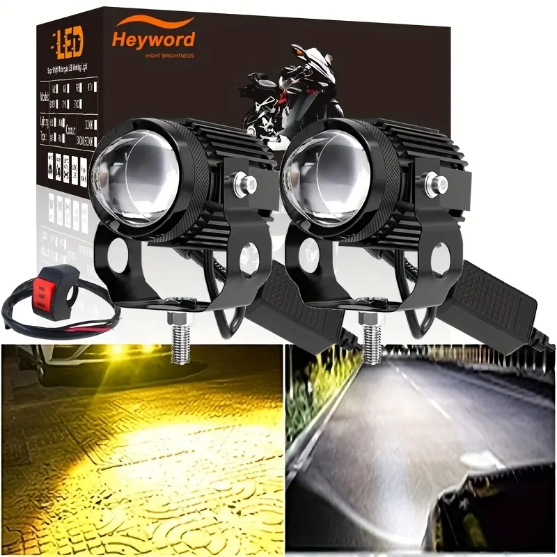 LED Motorcycle Spot Light Headlight, Driving Fog Auxiliary Lamp, 1pc/2pcs, High Brightness, Durable Design, Easy Installation, Motorcycle LED Lights, Motorcycle LED Spotlight