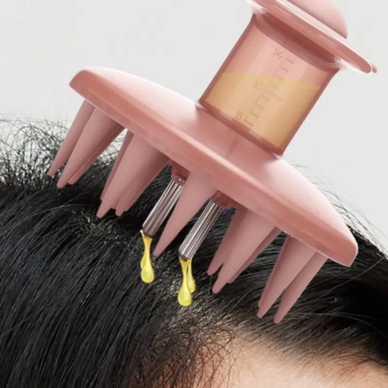 Scalp Care Brush, Head Massage Tool, Essential Oil Hair Comb, Detangling Hairbrush, Silicone Shower Brush, Wide-Tooth Design, Single Item