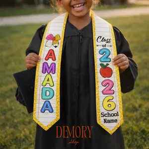 Personalized Kindergarten Graduation Stole, Custom Name Kids Graduation Sash Class Of 2026