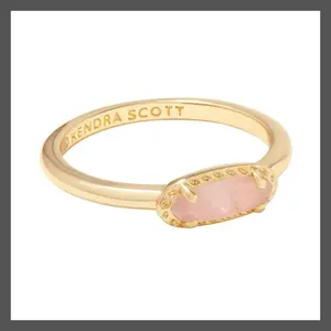 Kendra Scott Emma 14K Gold Over Brass Band Ring - Rose Quartz 7