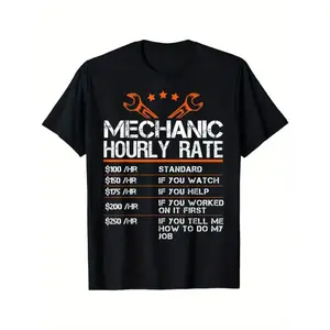 Summer t Shirts Funny Mechanic Hourly Rate Auto Repair Mechanic Labor Rates T-Shirt