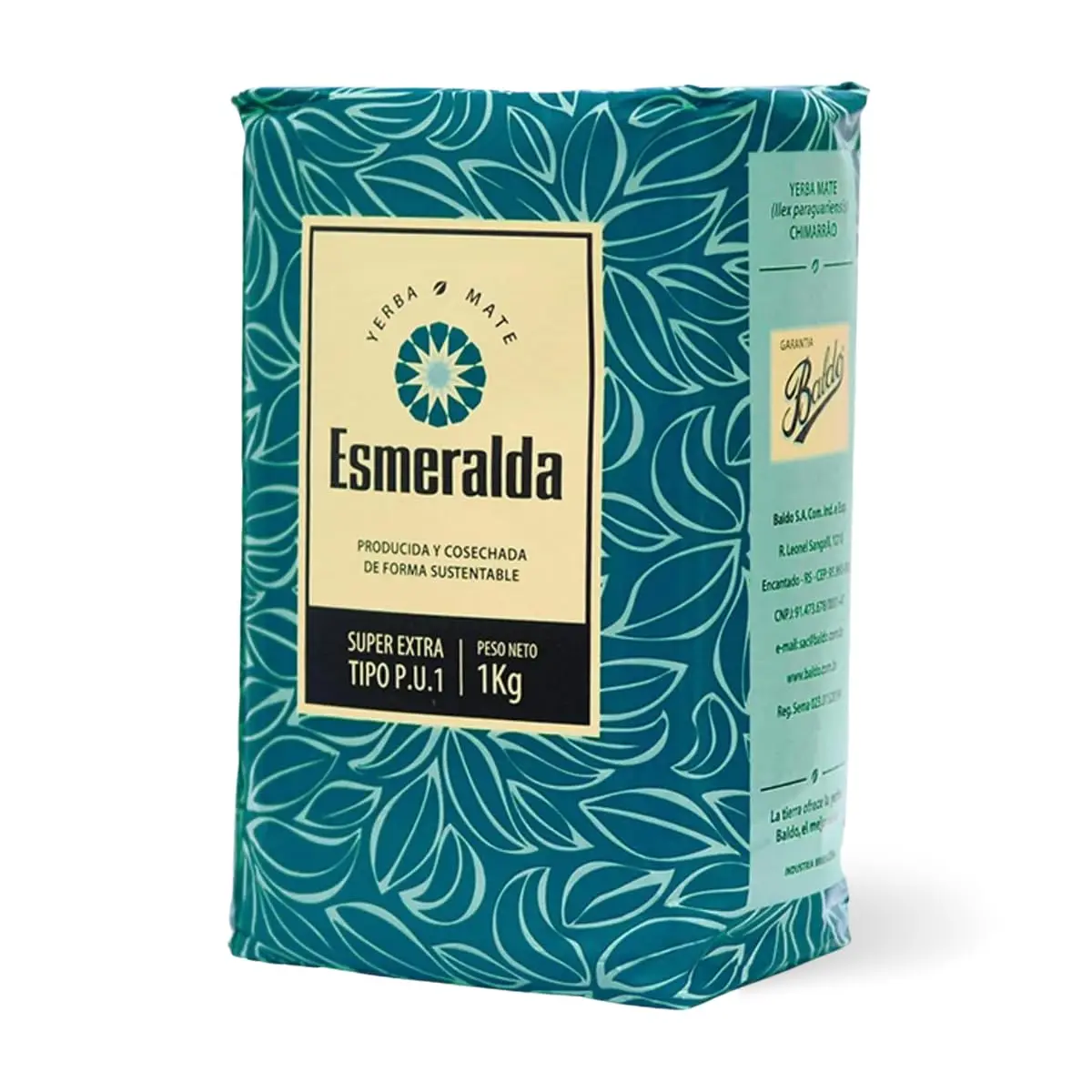 Baldo Esmeralda Yerba Mate 1kg (2.2 lb) – Premium Fine Ground Leaves, Stem-Free, Bold and Intense Brew