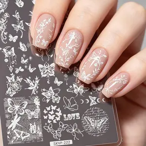 Nail Art Transfer Plate Set, Complete Nail Design Tools, Ideal for Nail Enthusiasts, Full Kit for Nail Art Transfers, Essential Beauty Supplies