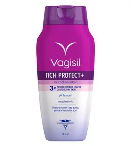 Vagisil Feminine Wash for Intimate Area Hygiene and Itchy, Dry Skin, Itch Protect+ Crème Wash, pH Balanced and Gynecologist Tested, 12oz (Pack of 1)
