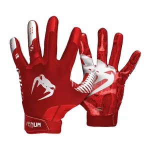 Venum Elite Football Gloves - Red/Silver