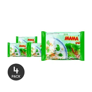MAMA Instant Pho Noodle Soup - 4 Pack (55g Each) | Authentic Thai Rice Noodles, Light & Refreshing Broth Food Chewy