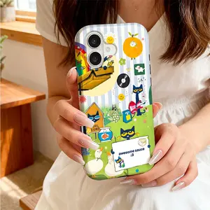 Cute Petee the Cat Guitar Shockproof Phone Case| Retro Y2K Pete the Cat Starry Music Phone Case For iPhone 17 Pro Max 16 15 14 13 12 11 for Samsung S21 S22 S23 S24 S25 Phone Case| Tough Phone Case| gift for him for her| Best Gift