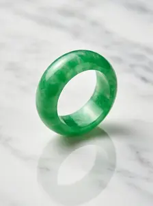 Jadeite Men’s Slim Band Ring | 6mm Jade | Extended Sizes 12.75–13