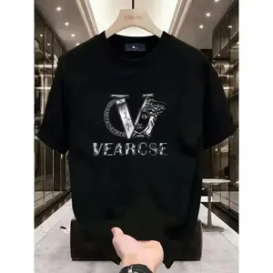 men's stylish pure cotton round-neck casual printed T-shirt, suitable for both men and women, perfect for fashionable and relaxed summer outfits.