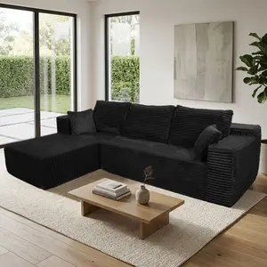 [2 packages shipped] 105 inch high-density sponge hardness 30D thickness 65cm boneless compressed sofa with recliner, no need to assemble L-shaped segmented sofa kit, flexible configuration of 105 inches wide, 70 inches deep, 3 seats sofa