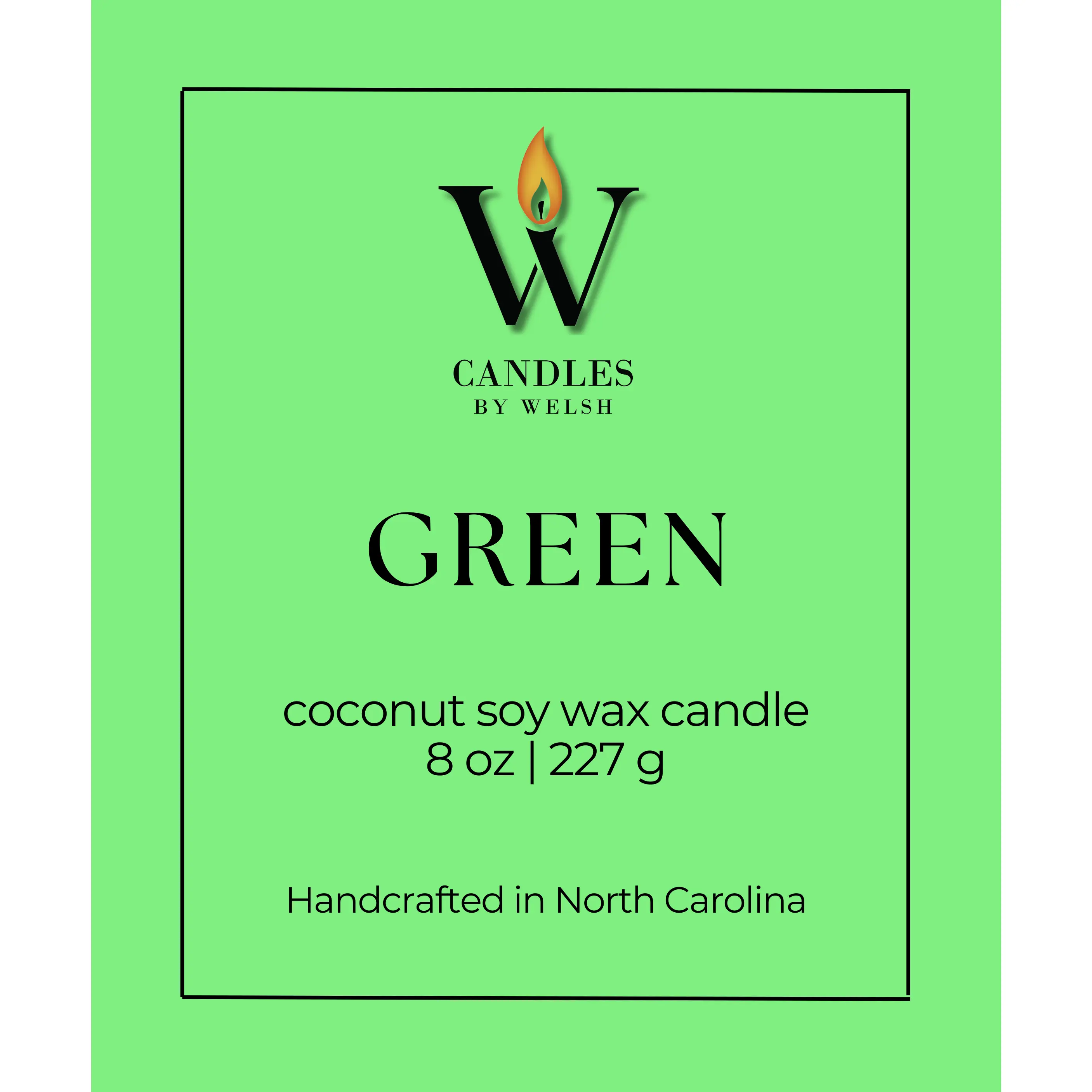 GREEN Candle | Coconut Soy Wax | Candles by Welsh