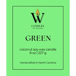 GREEN Candle | Coconut Soy Wax | Candles by Welsh