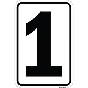 SignMission  12 x 18 in. Aluminum Sign - Sign with Number 1