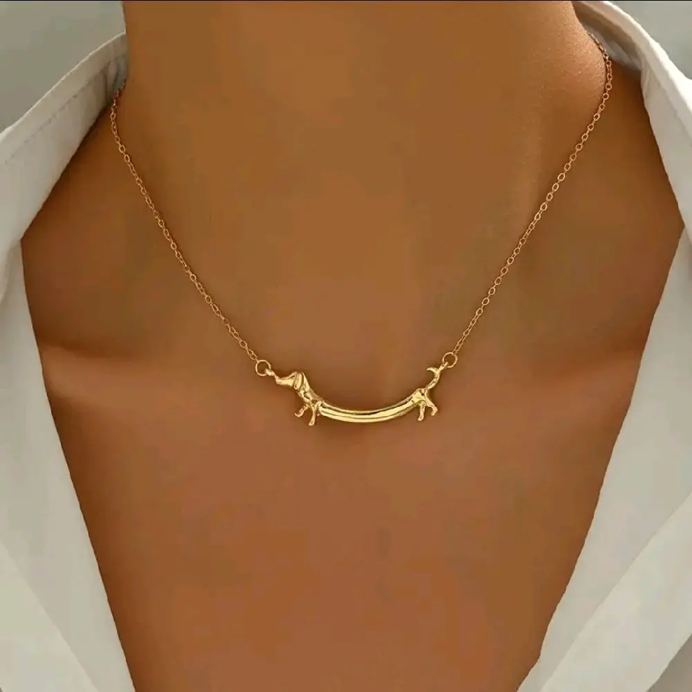 Cute Elegant Dachshund Necklace Chain - Delightful Charm for Your Furry Friend's Style
