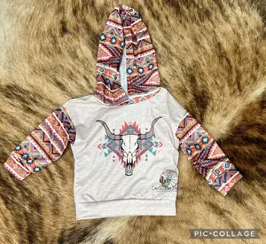 Aztec bull Skull Hoodie