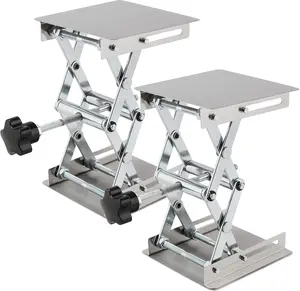 2 count 4 x4 Inch Lab  Jack, Stainless Steel Lab Lift Platform, Lab Jack Lift Table, Lab Jack Stand Table Lift, Expandable Lift Height Range from 1.96 Inch to 6 Inch