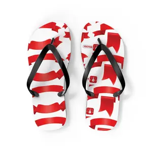 Red Ribbon Flip Flops | Patriotic Summer Beach Sandals