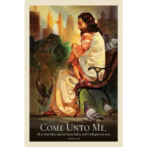 Jesus Come Unto Me Poster, Jesus Christ Poster, God Poster, Jesus Saying Come to Me Poster, Wall Art Office Home Bedroom Decor