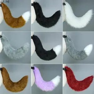 11 Colors Animal Tails Plush Cat Fox Dog Tail Anime Cosplay Costume Props Comic-Con COS Party Furry Tail with Adjustable Belt
