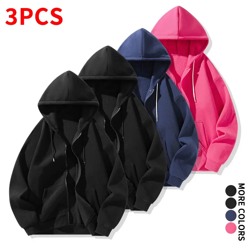 Minimalist solid-color knit zip-up hooded cardigan three-piece set. Breathable, soft, and supple fabric. Versatile outerwear for everyday outings, package pickup, and commuting.
