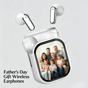 Noise Canceling Bluetooth 5.4 Wireless Earbuds, 24H Battery LED Touchscreen Display, Low Latency Gaming & Clear Sound, One-Button Photo Capture, Music Control, Father's Day Gift for Dad