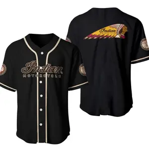 Personalized Indian Baseball Jersey, Motorcycle Baseball Jersey Men's, Indian Baseball Shirt, Baseball Jersey Shirt, Outdoor Sports, Sport Shirt, Dynamic And Comfortable