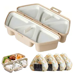 6-in-1 Onigiri Mold – Triangle Rice Ball Maker, Make 6 Sushi at Once, Non-Stick & Easy to Use, Beige