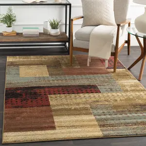 Livabliss Riley Modern Decorative Area Rug - Machine-Woven Medium Pile Carpet, Retro Vibe, Mid-Century Style for High-Traffic Spaces
