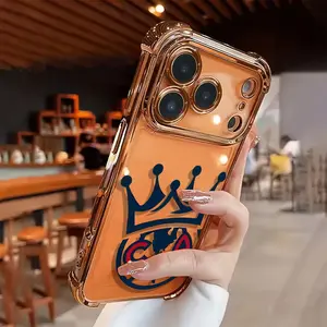 Club America Liga MX Aesthetic Design Pattern Casing The new electroplated transparent TPU airbag shock-proof phone case is suitable for iPhone 17 Pro Max (16, 15, 14, 13, 12, 11 Pro Max - simple and fashionable shock-proof soft case protection cover with