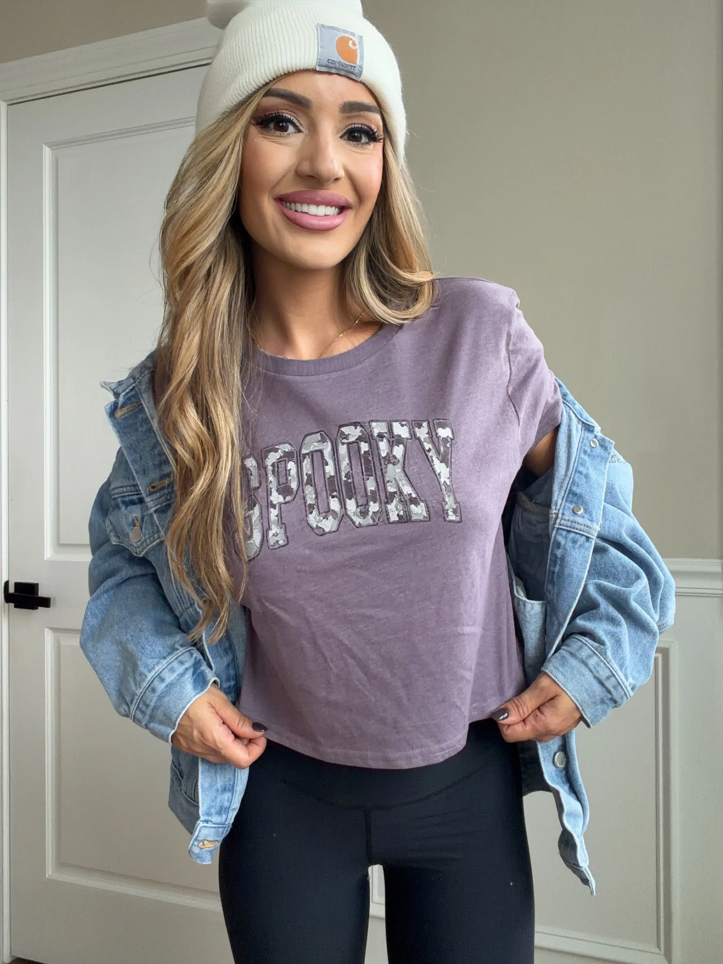 Spooky Camo Club Cropped Graphic T-Shirt