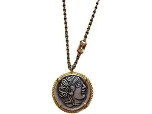 Myth Greek Goddess of Wisdom Queen Athena Coin Miraculous Medallion Necklace